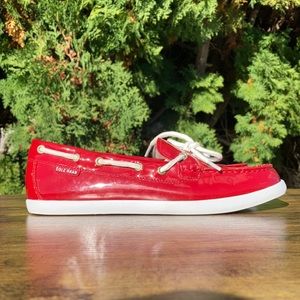 Cole Haan Red Leather Loafer Slip On Boat Shoes Women’s Size 8.5B